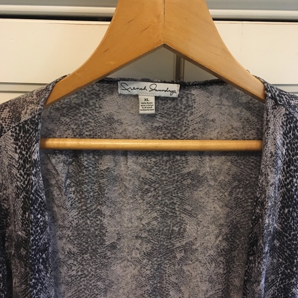 French Laundry open draped cardigan Snake print - Picture 3 of 5